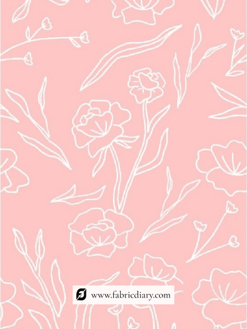 Beautiful Pink Abstract Nylon Chanderi Printed Fabric