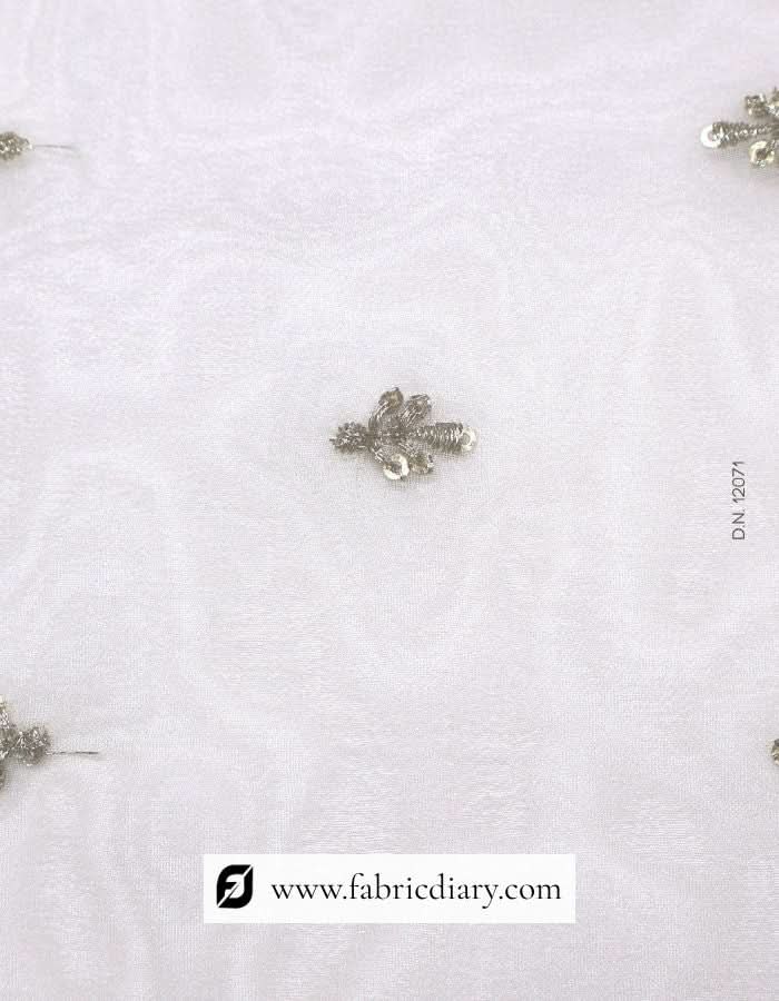 Embroidered Zari Work Butti Fabric – #207