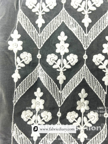 Cotton Thread Embroidered Lace Fabric