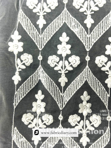 Cotton Thread Embroidered Lace Fabric