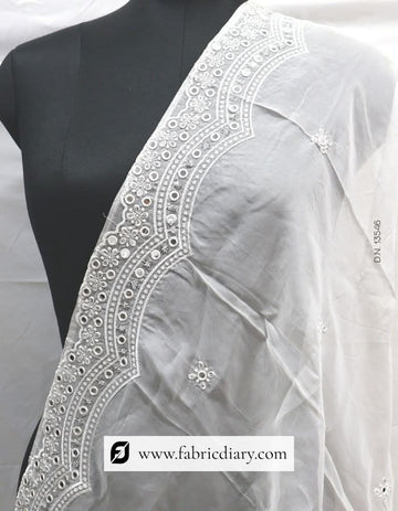 Designer Embroidered Dyeable Viscose Organza Dupatta / Scarf – #3546