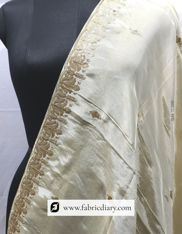 Designer Gold Tissue Embroidered Dupatta / Scarf – #3397