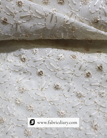 Designer Off White Embroidered Sherwani Fabric