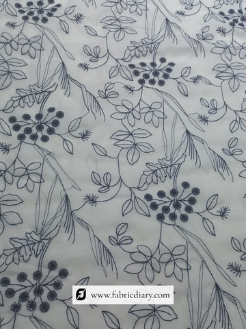 Trending Floral Embroidered Cotton Fabric