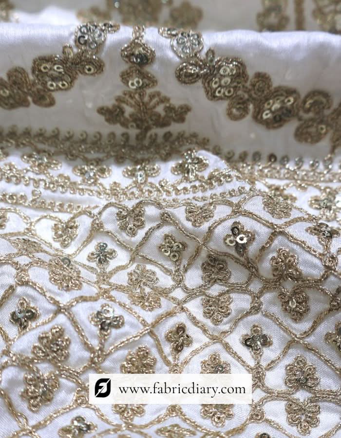 Buy embroidered kali fabric with sequins for women’s lehengas