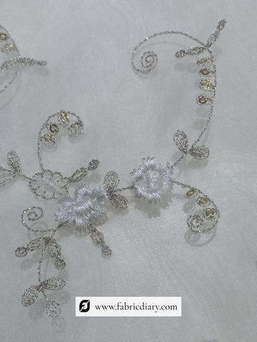 Exclusive Floral Designer Embroidered organza Fabric