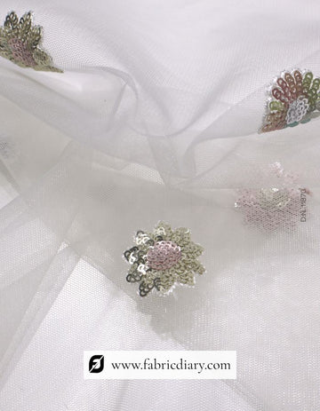 Multicolor Sequins Designer Dupatta Fabric with Traditional and Modern Design – #870