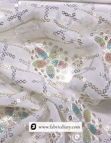 Floral Multicolor Sequins Fabric for Garments – #902