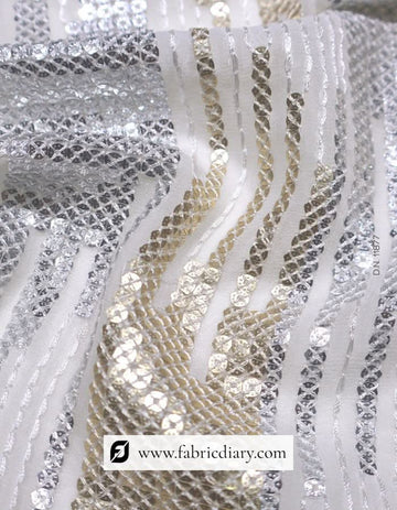 Gold & Silver Lining Design Sequins Fabric – #877