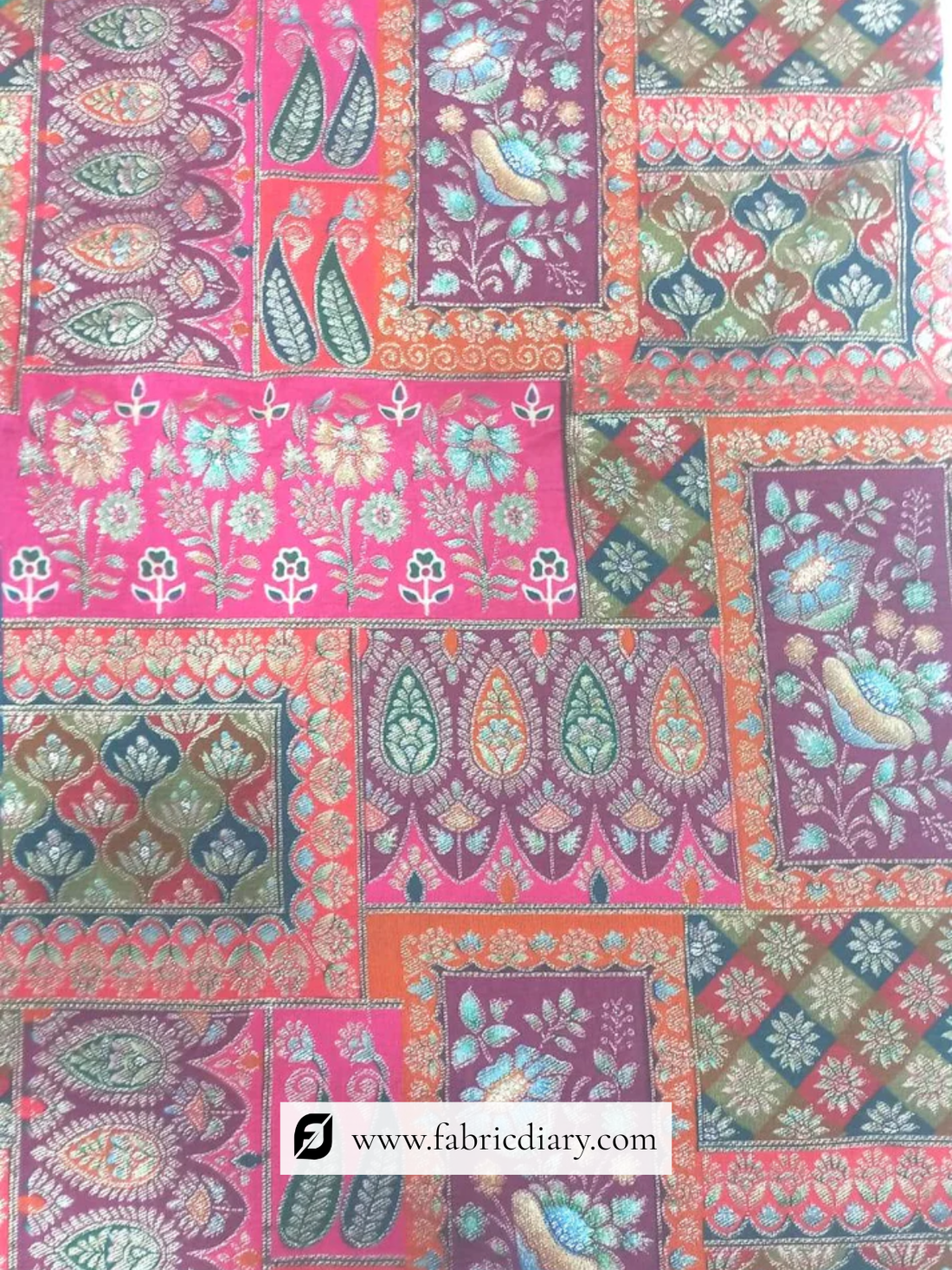 Hot Pink Position Print Jacquard Fabric