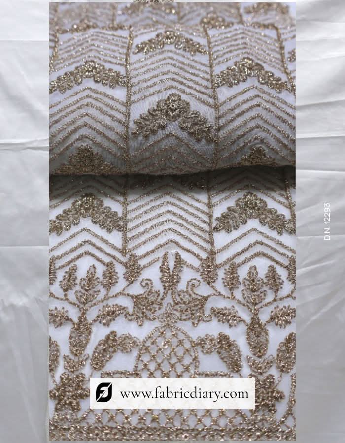 Luxury kali fabric with golden embroidery for women's wear