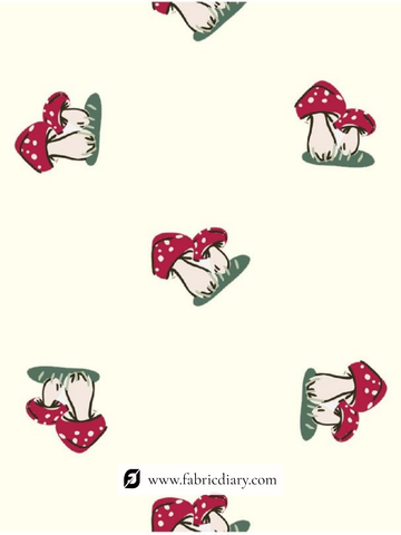 Beautiful Mushroom Pattern Pure Georgette Printed Fabric