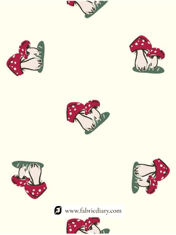 Beautiful Mushroom Pattern Pure Georgette Printed Fabric