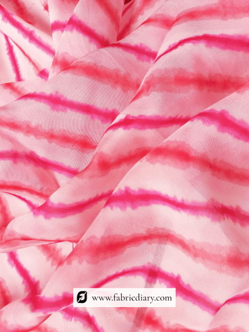 Pink Shibori Print Pure Organza Fabric