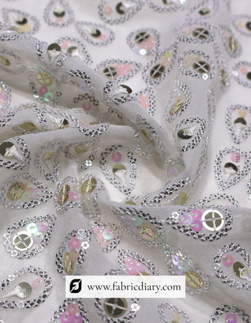 Pink & Gold Designer Sequins Fabric for Garment Creation – #853