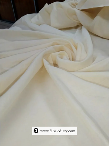 Plain Dyeable Pure Kora Cotton Fabric - Off White Color