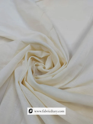 Plain Dyeable Pure Mull Cotton Fabric - Off White Color