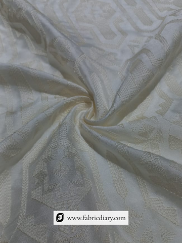 Premium Embroidered Raw Silk Fabric