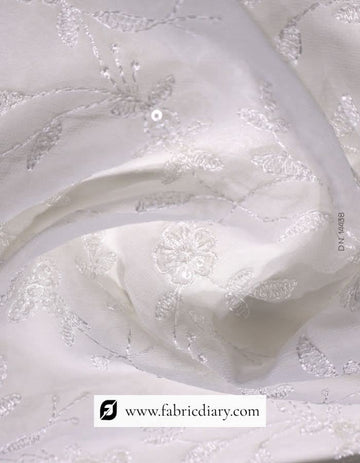 Beaded Silk Fabric for Premium Designer Wear