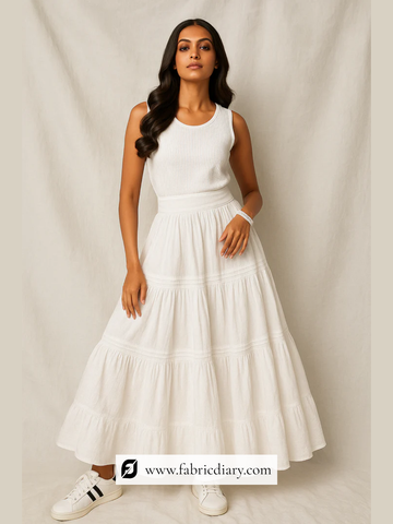 White Cambric Cotton Women’s Dress