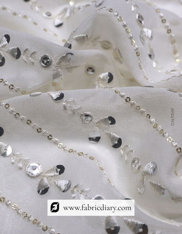 Cross-Lining Sequins Fabric with Viscose Thread Work – #344