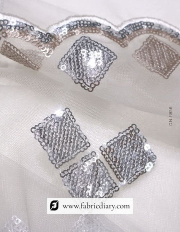 Two Side Sequins Designer Dupatta Fabric – #858