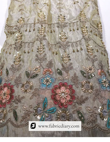 Multicolor beaded embroidery trim for lehenga making