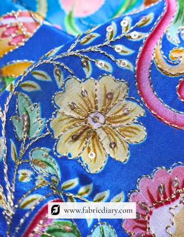 Bridal floral print fabric for lehengas – designer trusted in Punjab