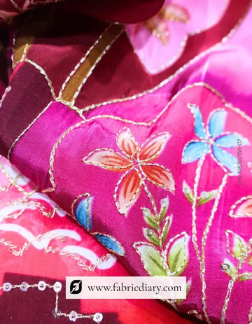 Blue Kaftan Print Fabric for UAE Fashion