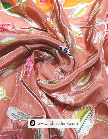 Bold red floral print fabric for Punjabi suits