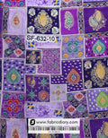 Purple Position Print Jacquard Fabric for Mysore Outfits
