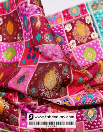 Pink Position Print Jacquard Fabric – Chinese Traditional