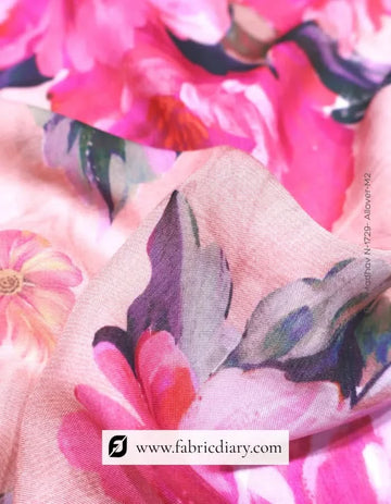 Pink floral muslin fabric at bulk price for USA resellers