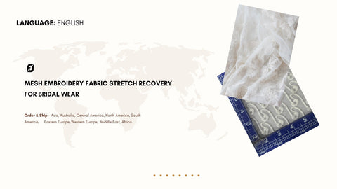 Mesh Embroidery Fabric Stretch Recovery for Bridal Wear