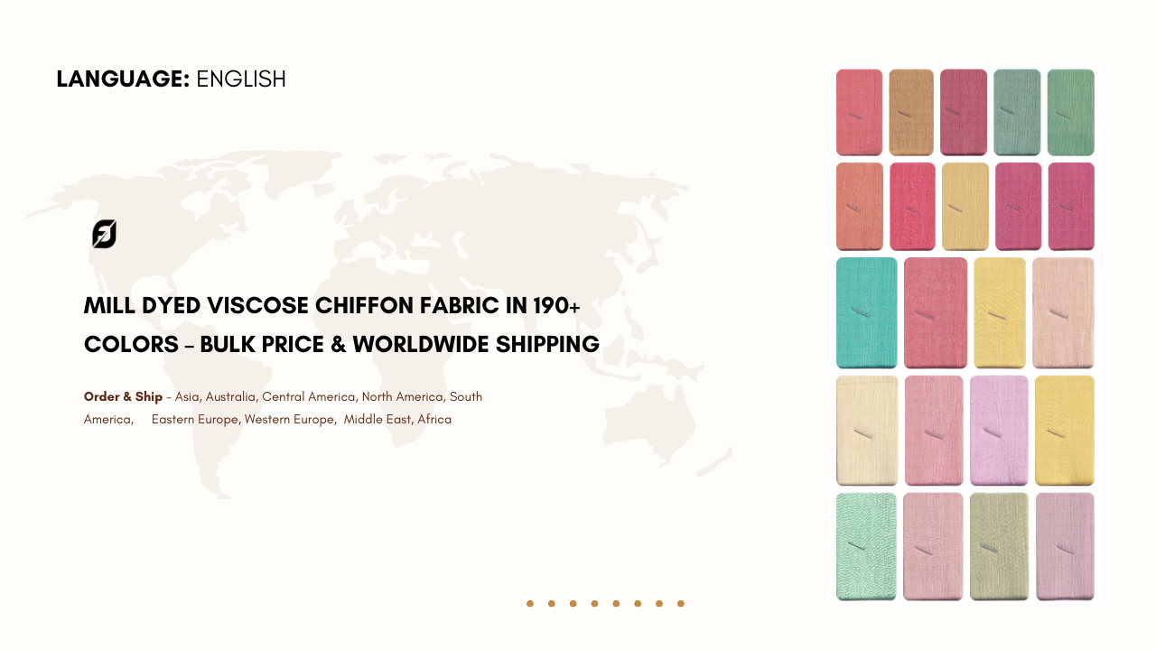 Mill Dyed Viscose Chiffon Fabric – 190+ Colors Wholesale