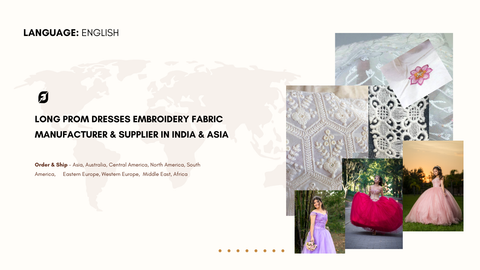 Long Prom Dresses Embroidery Fabric Manufacturer & Supplier in India & Asia