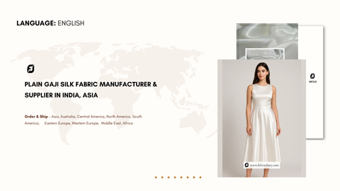 Plain Gaji Silk Fabric Manufacturer & Supplier in India, Asia