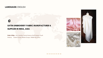 Satin Embroidery Fabric Manufacturer & Supplier in India, Asia