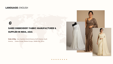 Saree Embroidery Fabric Manufacturer & Supplier in India, Asia