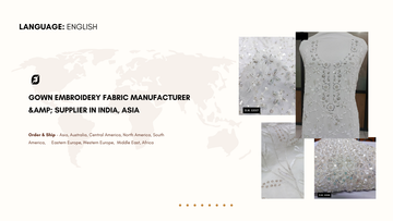 Gown Embroidery Fabric Manufacturer and Supplier in India, Asia