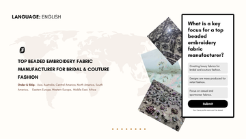 Top Beaded Embroidery Fabric Manufacturer For Bridal & Couture Fashion
