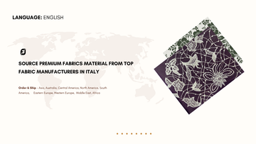 source premium fabrics material from top fabric manufacturers in Italy