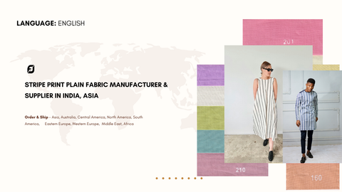 Stripe Print Plain Fabric Manufacturer & Supplier in India, Asia