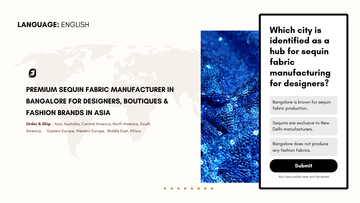Premium Sequin Fabric Manufacturer in Bangalore for Designers, Boutiques & Fashion Brands in Asia