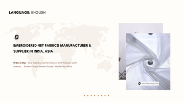 Embroidered Net Fabrics Manufacturer & Supplier in India, Asia