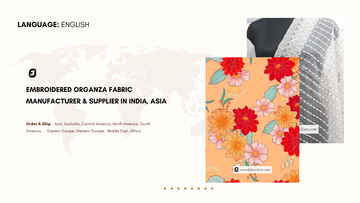 Embroidered Organza Fabric Manufacturer & Supplier in India, Asia