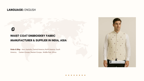 Waist Coat Embroidery Fabric Manufacturer & Supplier in India, Asia