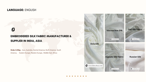 Embroidered Silk Fabric Manufacturer & Supplier in India, Asia
