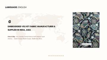 Embroidered Velvet Fabric Manufacturer & Supplier in India, Asia