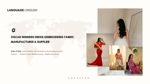 Oscar Winners Dress Embroidered Fabric Manufacturer & Supplier